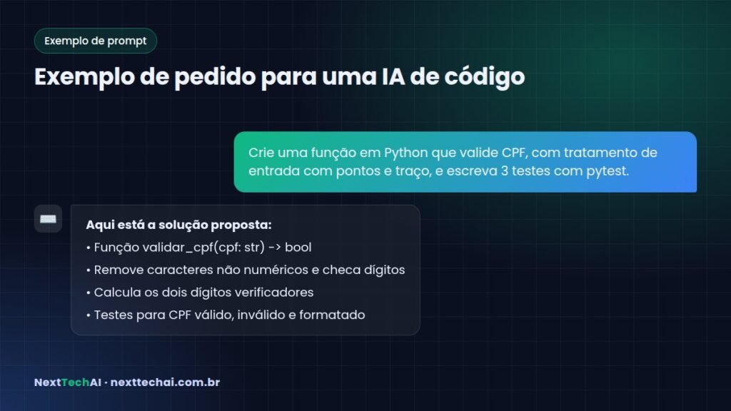 Exemplo de pedido para uma IA de código - Blackbox AI