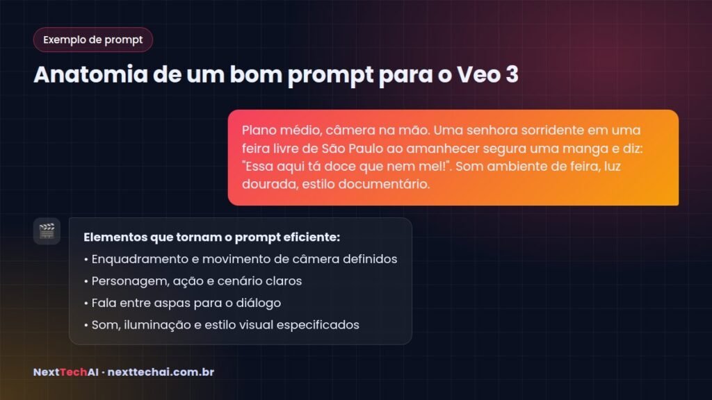 Anatomia de um bom prompt para o Veo 3 - Veo 3